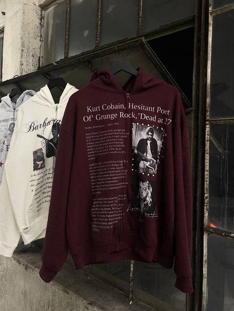 “Baby Boy Kurt” Zip Hoodie (Burgandy)