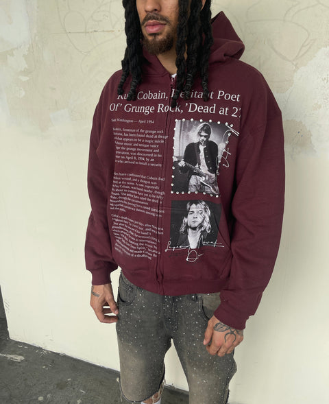 “Baby Boy Kurt” Zip Hoodie (Burgandy)