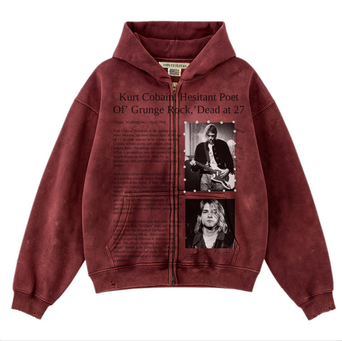 “Baby Boy Kurt” Zip Hoodie (Burgandy)