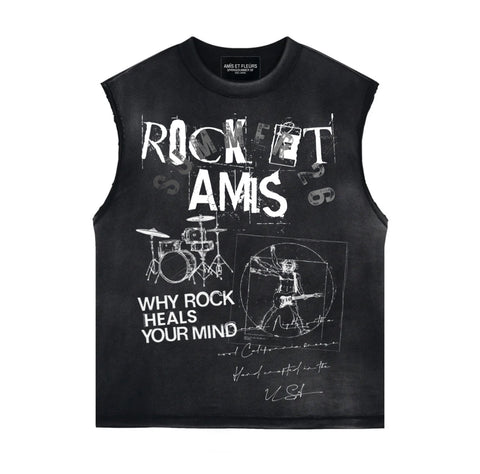 "Rock Et Amis" cutoff tee (wholesale)