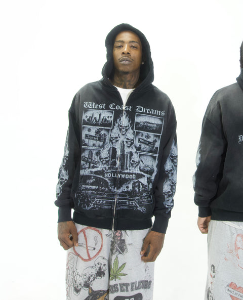 “West Coast Dreams” Zip Hoodie