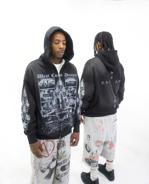 “West Coast Dreams” Zip Hoodie